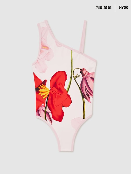Reiss Layla Reiss | NYBG Floral One-Shoulder Swimsuit (F05149) | 396 LEI