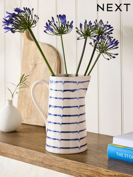 Ceramic Striped Jug Vase (F05231) | ‏92‏₪