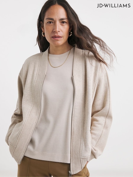 JD Williams Grey Ribbed Detail Bomber Jacket (F05236) | €52