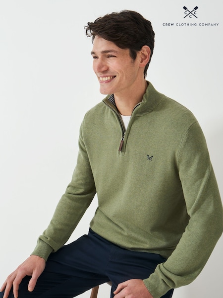 綠色 - Crew Clothing 100% Organic Cotton Classic Half Zip Knit Sweater (F05439) | NT$3,270