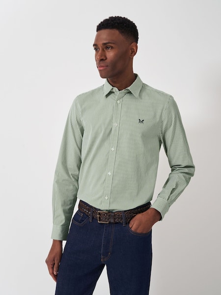 Crew Clothing Company Green Classic Micro Gingham Shirt (F05463) | €39