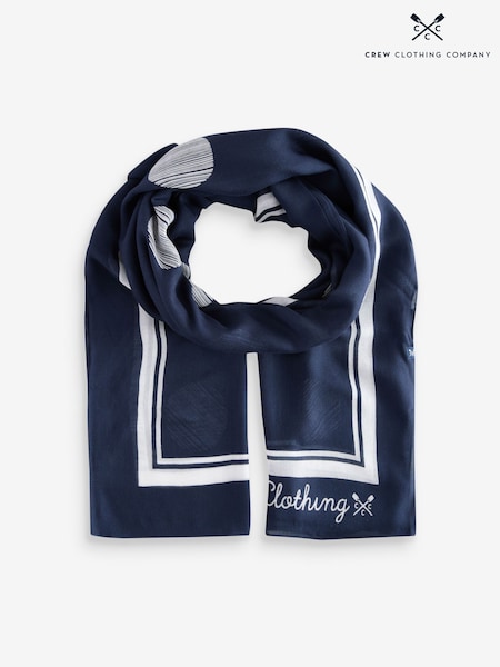 Crew Clothing Company Blue Modal Spot Print Scarf (F05464) | ‏146‏₪
