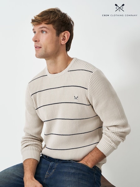 Crew Clothing Natural Submariner Stripe Crew Jumper (F05477) | R$ 680