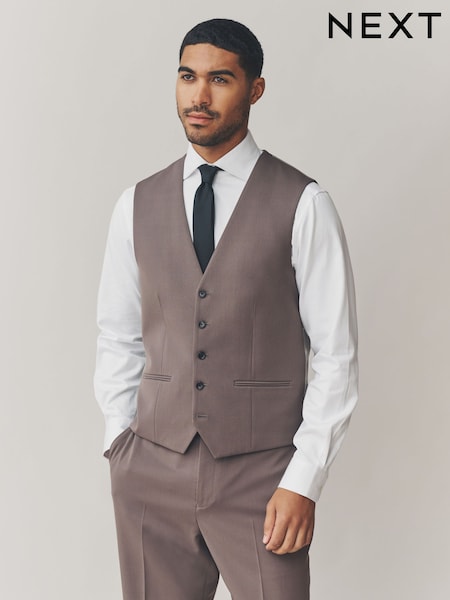 Marrón claro - Regular Fit Motionflex Stretch Waistcoat (F05612) | 53 €