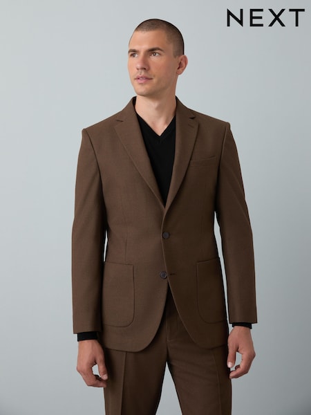 Marrón - Regular - Slim Fit Flannel Suit Jacket (F05613) | 112 €