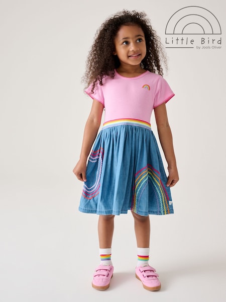 Little Bird by Jools Oliver Pink Chambray Mockable Dress (F05823) | €40 - €48