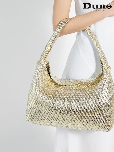 Dune London Gold Deliberate Large Woven Slouch Bag (F05862) | €198