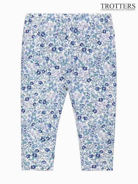 Trotters London Blue Little Liberty Print Betsy Leggings (F05870) | AED163