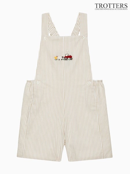 Trotters London Little Natural Farm Alexander Bib 100% Cotton Shorts (F05873) | R$ 495