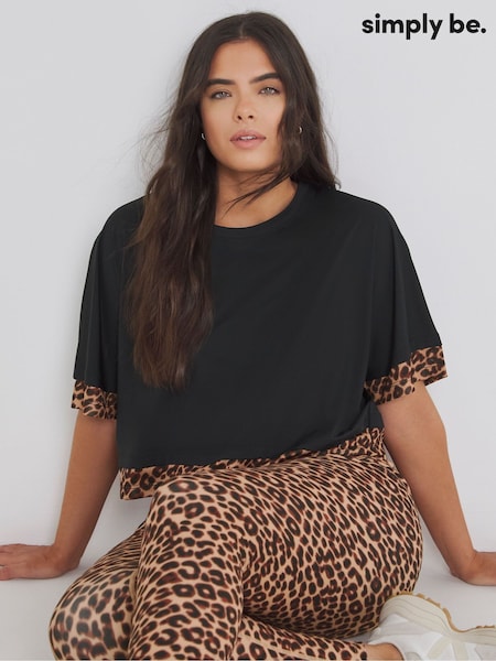 Simply Be Leopard Print Active T-Shirt (F05896) | €44