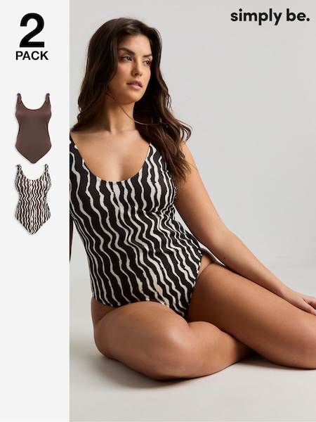 Simply Be Brown Value Swimsuits 2 Pack (F05939) | €40