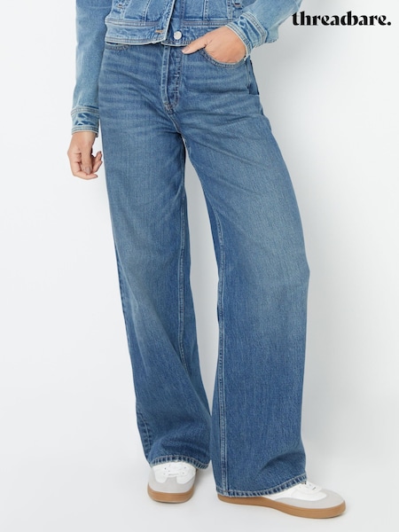 Threadbare Mid Blue Baggy Wide Leg Jeans (F05942) | €53