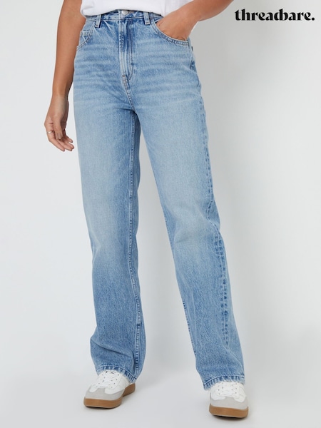 Threadbare Blue Wide Straight Leg Jeans (F05950) | €53