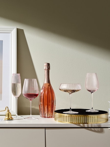 Nude Set of 2 Dusty Rose Round Up Coupe Glasses (F06019) | €68