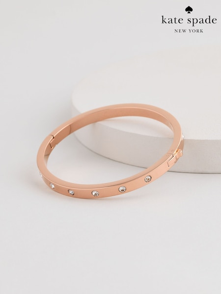Kate Spade Gold Tone Metal Stone Hinged Bracelet In Rose (F06101) | €38