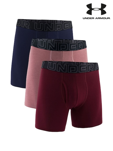 Under Armour Pink 100% Cotton Performance Tech 6in Boxers 3 Pack (F06123) | R$ 335