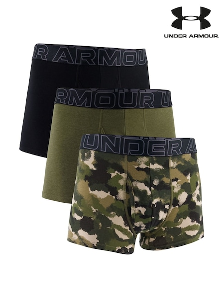 Under Armour Green Performance Cotton Print 6 inch Boxers 3 Pack (F06124) | AED198
