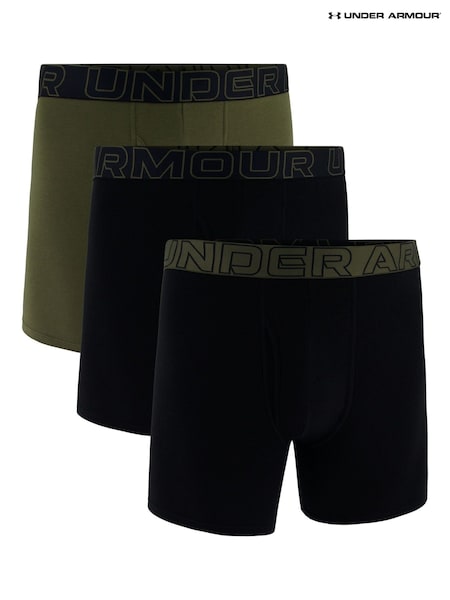 Under Armour Black chrome 100% Cotton Performance Tech 6in Boxers 3 Pack (F06132) | R$ 335