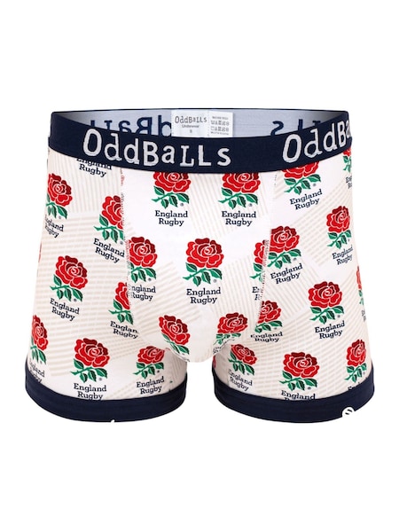 OddBalls White Mens England Rugby Union Boxer Shorts (F06138) | €16.50