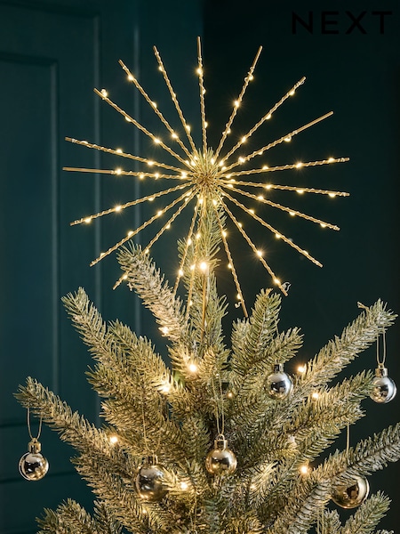 Gold Light Up Starburst Christmas Tree Topper (F06266) | €23.50