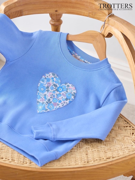 Trotters London Liberty Print Betsy Heart Sweatshirt (F06285) | €63 - €68