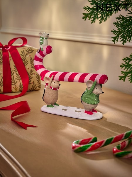 Red/Pink Christmas Mouse Candy Cane Ornament (F06415) | €15.50