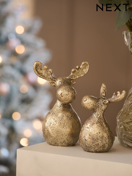 Set of 2 Moose Christmas Ornaments (F06437) | ‏88 ر.ق.