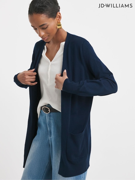 JD Williams Blue Longline Edge To Edge Cardigan (F06455) | €35