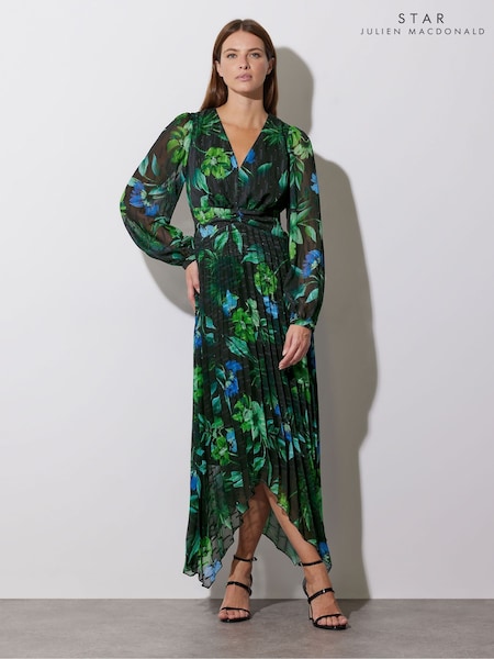 Star by Julien MacDonald Pleated Floral Leaf Dress (F06554) | €134
