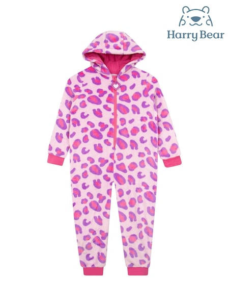 Harry Bear Pink Leopard Print All In One Fleece (F06587) | R$ 195