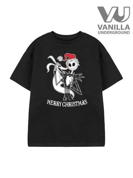 Vanilla Underground Black Disney Nightmare Before Christmas Unisex Kids T-Shirt (F06599) | AED102