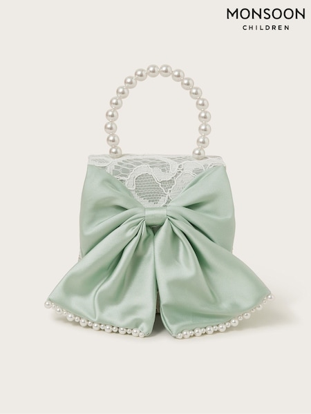 Monsoon Pearly Bow Bridesmaid Lace Bag (F06618) | €24