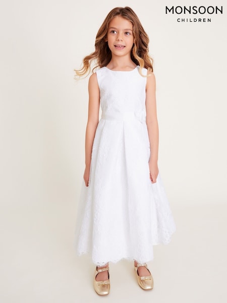 Monsoon White Lola Lace Communion Dress (F06662) | €93 - €107