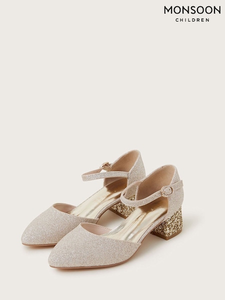 Monsoon Pointed Toe Glitter Two Part Heels (F06672) | €44 - €50