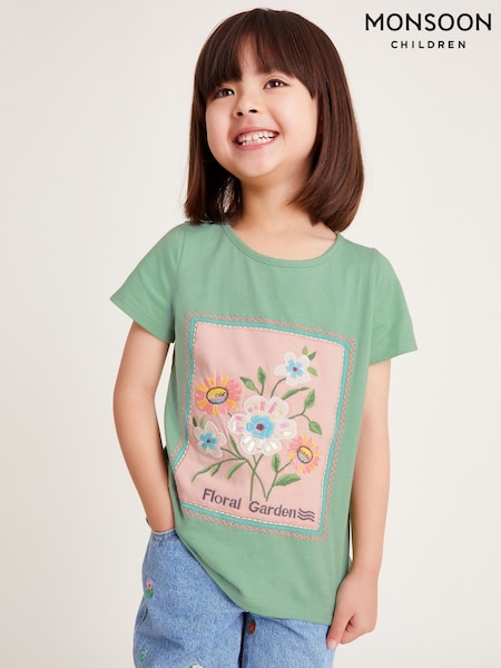 Monsoon Floral Garden Stamp 100% Cotton T-Shirt (F06673) | 119 LEI - 149 LEI