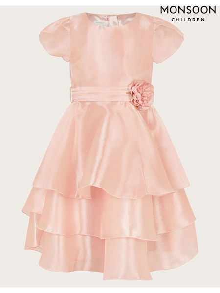 Monsoon Pink Olena Organza Ruffle Dress (F06680) | AED369 - AED440