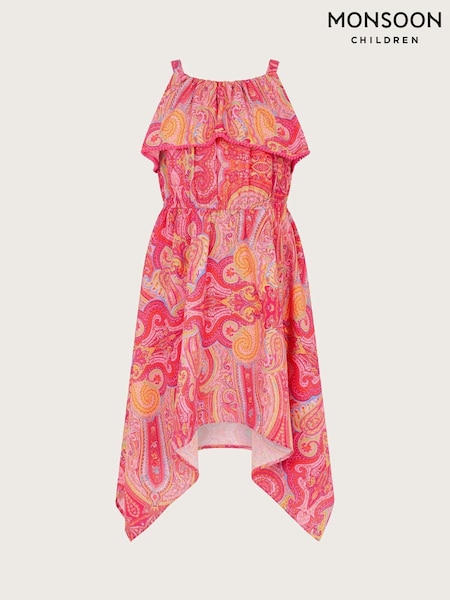 Monsoon Orange Paisley Hanky Hem Midi Dress (F06704) | ₪126 - ₪146