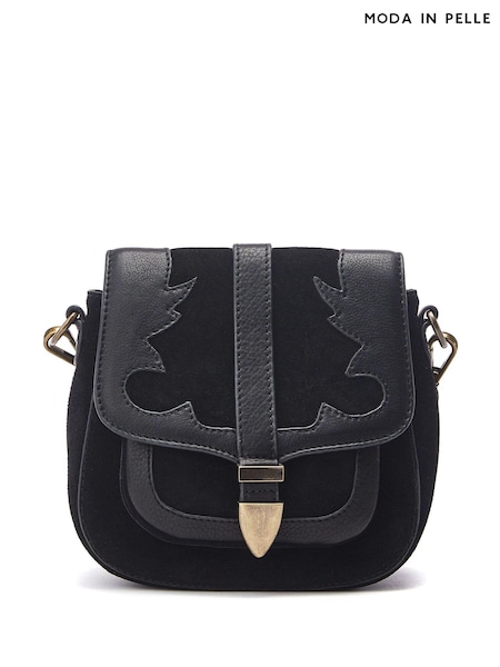 Svart - Moda In Pelle Alyson Western Leather Suede Cross Body Bag (F06736) | kr2 080