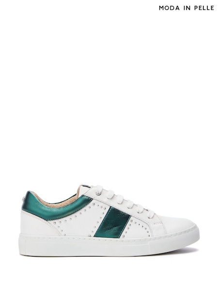 Moda in Pelle Bethel Stripe Panel Flat Sole Leather Trainers (F06741) | ₪498