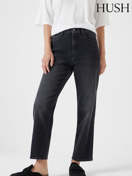 Hush Black Rowan Straight Crop Jeans (F06744) | €113
