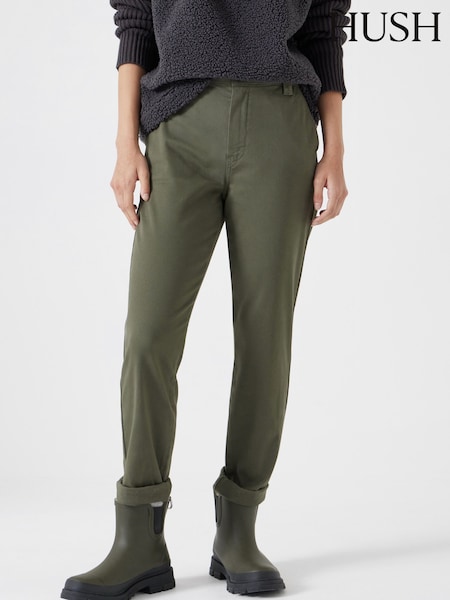 Grün/Ground - Hush – Tanya – schmal zulaufende Chinohose aus 100 % Baumwolle (F06810) | 130 €