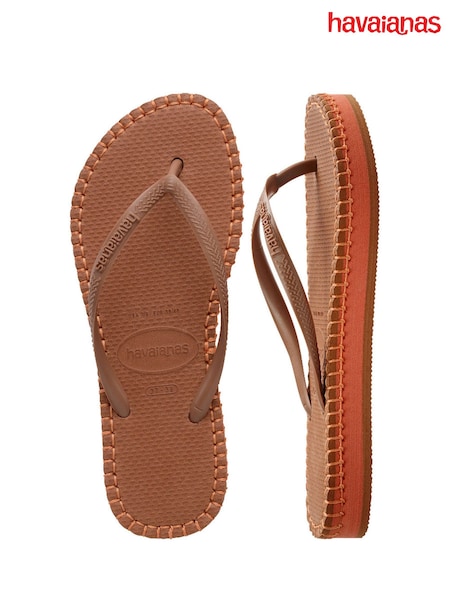 Braun - Havaianas Slim Flatform Loop Sandals (F06826) | 61 €