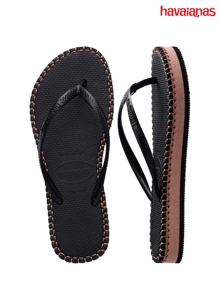 Havaianas Slim Flatform Loop Black Sandals (F06828) | €53