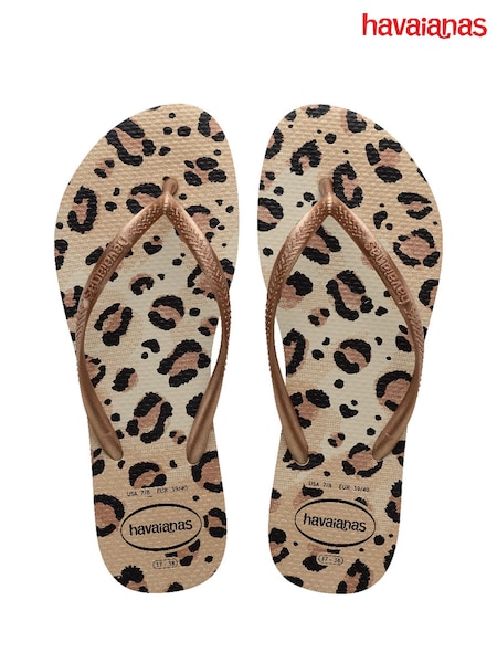 Havaianas Gold Slim Animals Print Sandals (F06833) | €43