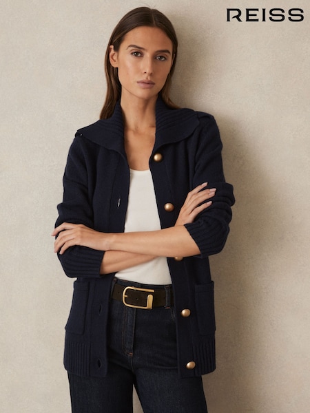 Reiss Cat Wool-Cashmere Spread Collar Cardigan (F06891) | € 221