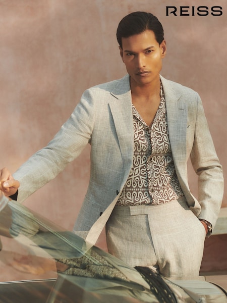Reiss Brown/White River Tile Pattern Knit Shirt (F06901) | €174