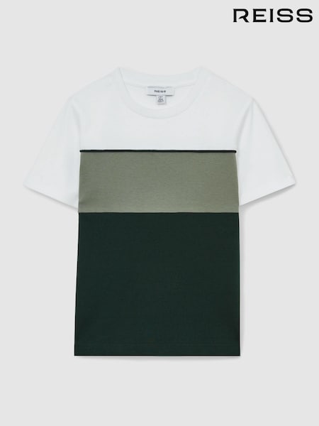 Reiss Sage Multi Cole 13-14 yrs Cotton Colour-Block Piped T-Shirt (F06908) | €30