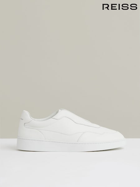Reiss White Lane Leather Elasticated-Lace Trainers (F06917) | AZN 371