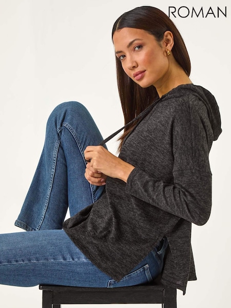 Zwart - Roman Soft Drawstring Hoodie (F07020) | € 64