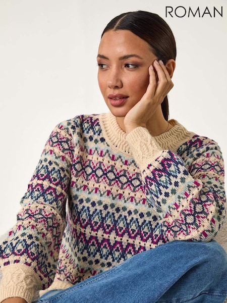 Roman Blue Delicate Scallop Fairisle Jumper (F07024) | 2,884 UAH